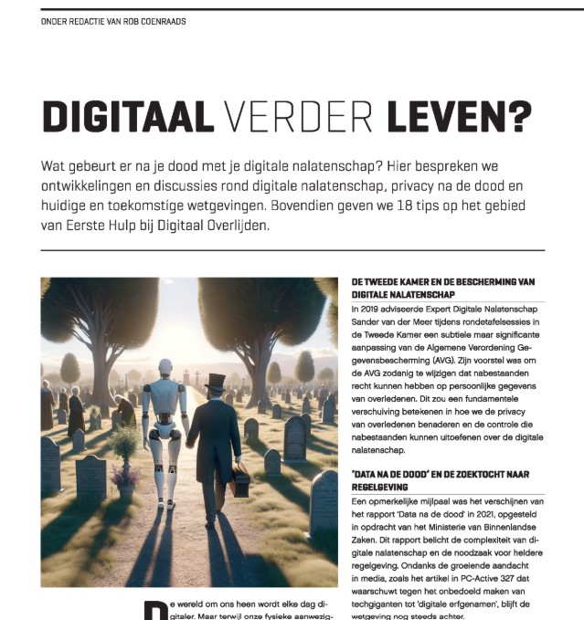 Screenshot artikel 'Digitaal verder leven?'